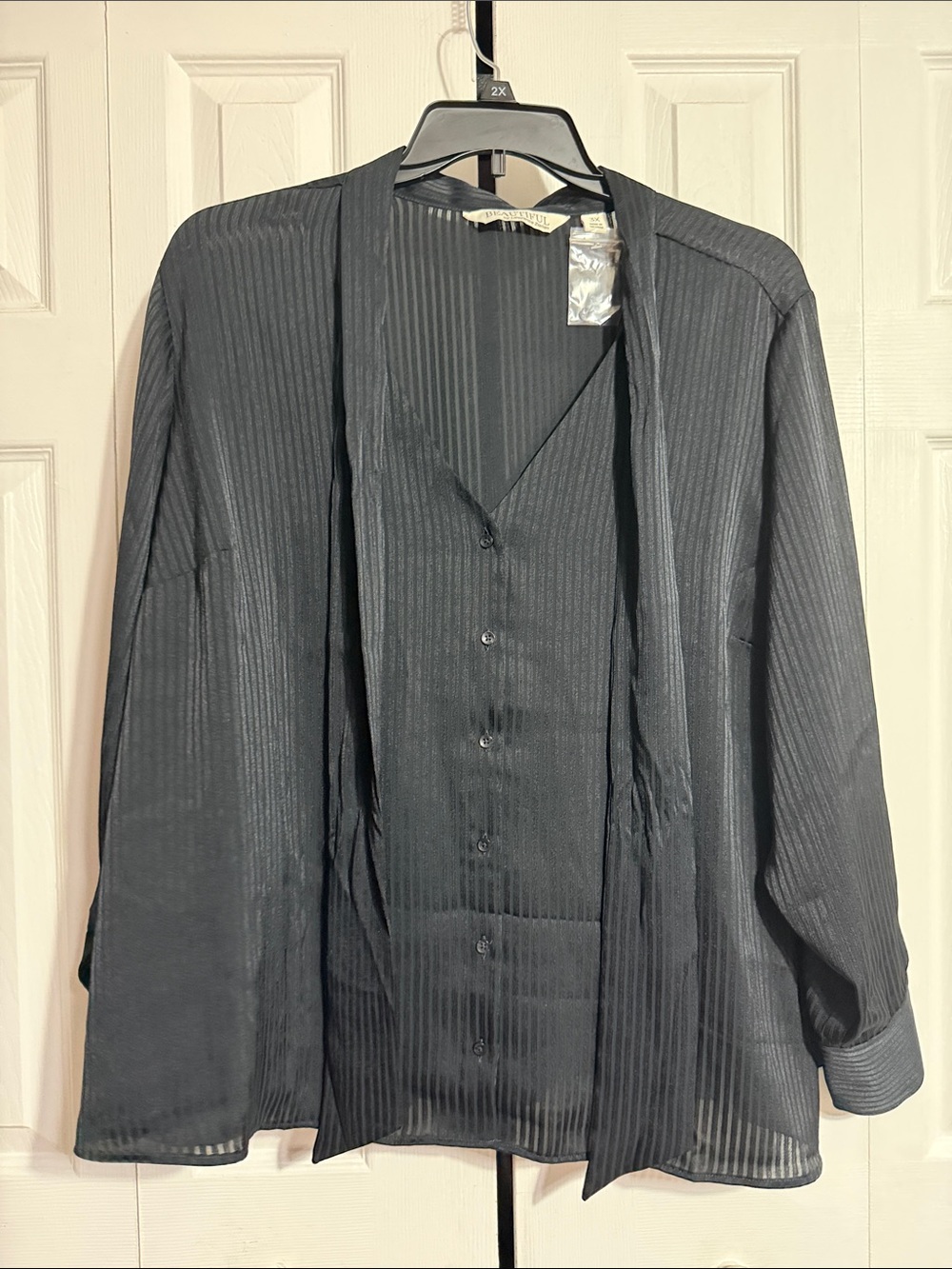 BEAUTIFUL by Lawrence Zarian Silky top shirt blouse NWOT size 3X